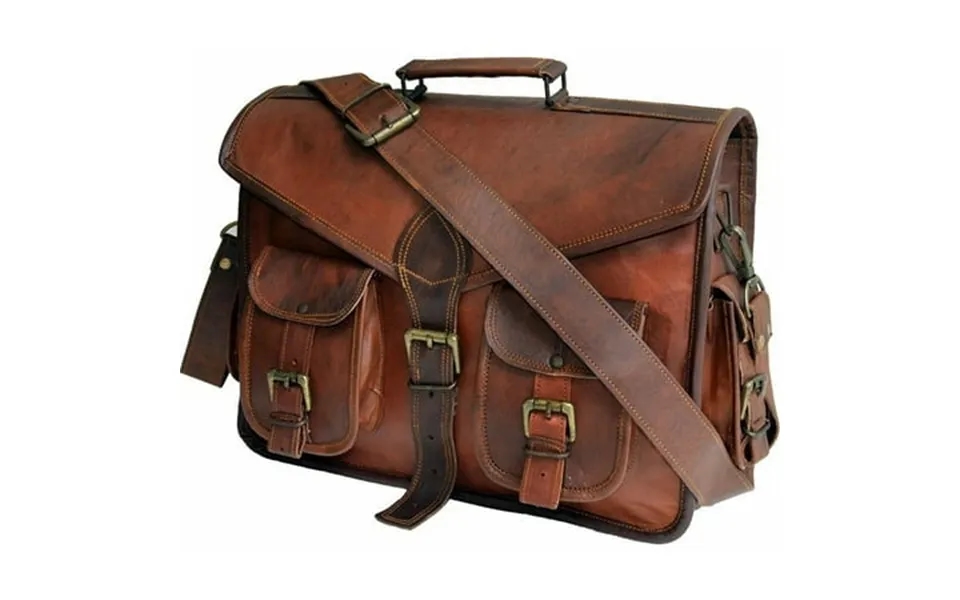 New Men S Genuine Vintage Brown Leather Messenger Shoulder Laptop Briefcase