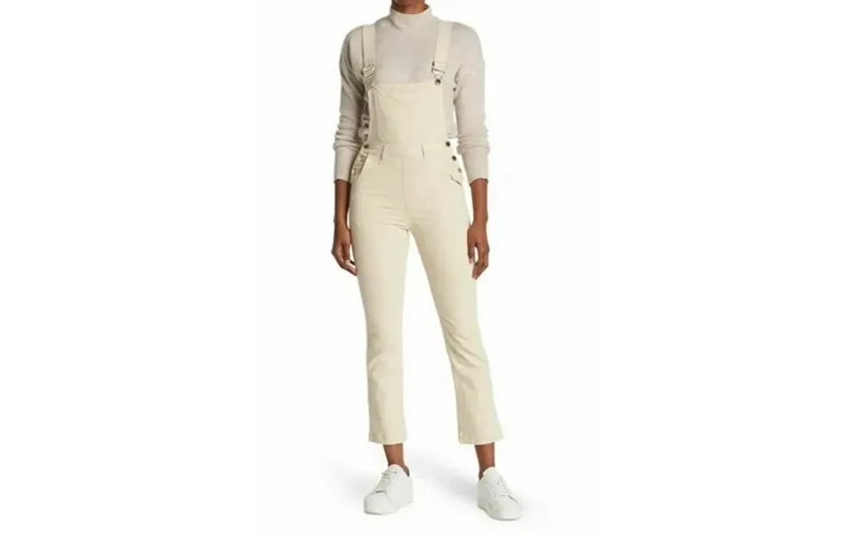 New Weworewhat Women Jean Overall Jumpsuit Tapered Wwo57-1 Beige Sz 00 168