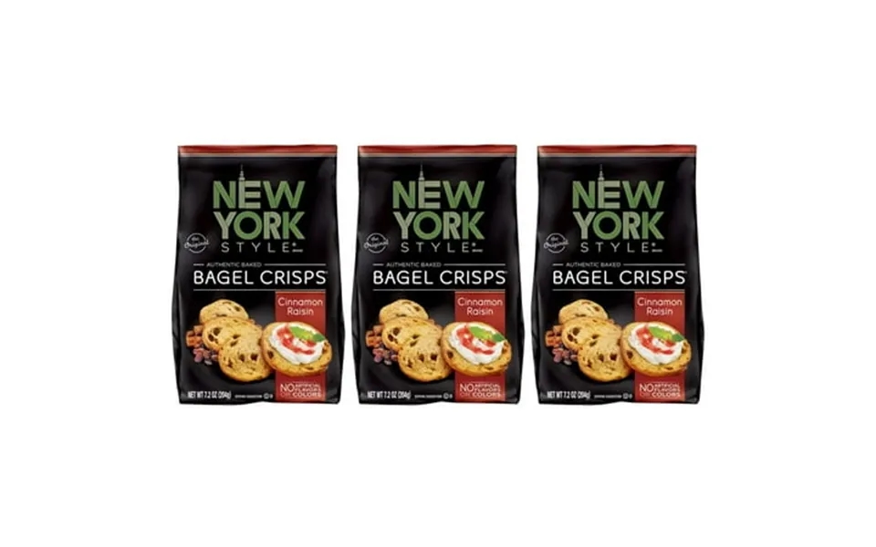 New York Style Bagel Crisps Cinnamon Raisin 7.2 Oz. Pack Of 3