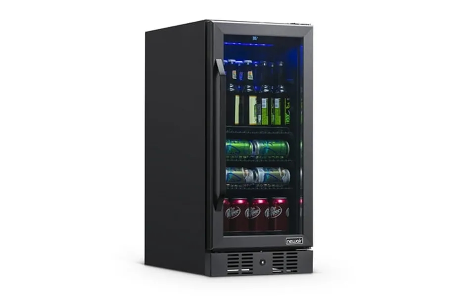 Newair 15 Built-in 96 Can Beverage Cooler With Black Stainless Steel Door