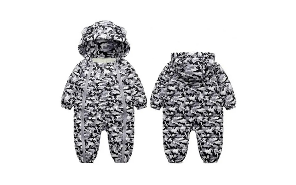 Newborn Baby Boy Girl Snowsuit Romper Cotton Infant Onesies Hooded Jumpsuit Winter Outwear Outfits Camouflage 12-18 Mont