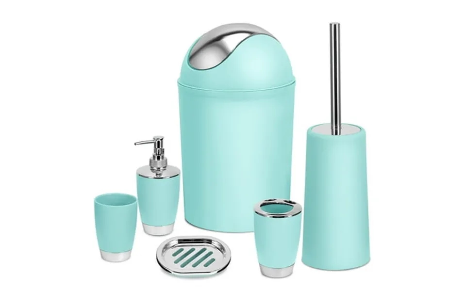 Newhome 6 Pcs Bathroom Accessories Set Plastic Bathroom Set Lightweight Durable For Home Bathroom Unisex Adults Kids Aqu