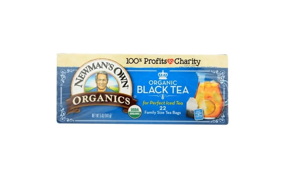 Newman S Own Organic Black Tea For Perfect Iced 22 Family Size Tea Bags