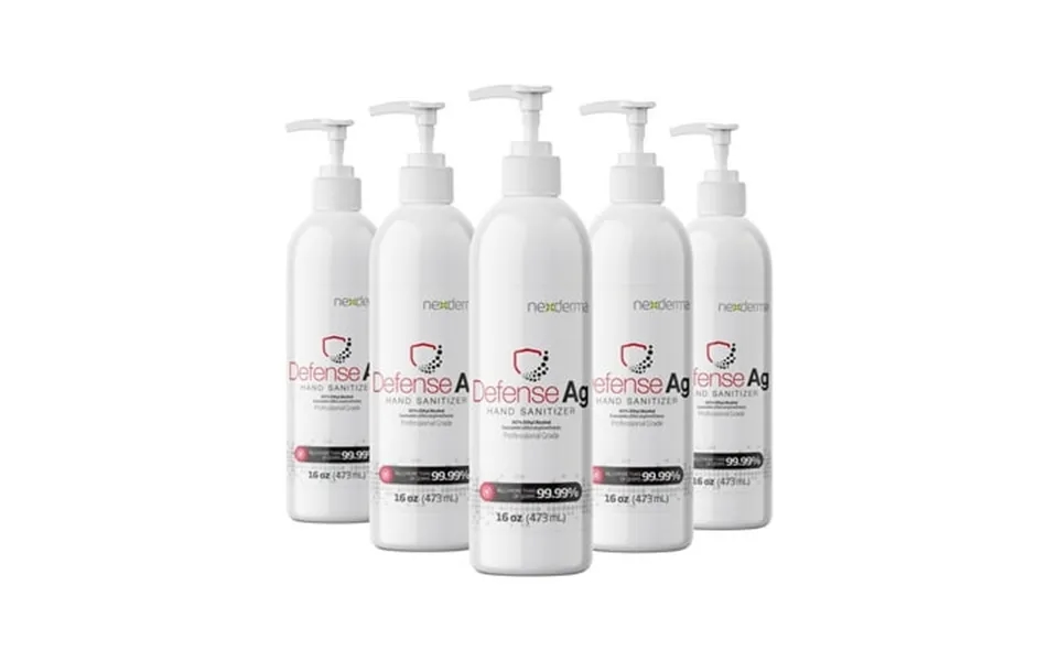 Nexderma Antibacterial Liquid Hand Sanitizer 99.99% Effective Against Many Germs 80% Ethyl Alcohol - 16oz 5 Pack