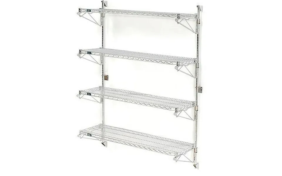 Nexel Poly-green Wall Mount Wire Shelving - 36 W X 18 D X 63 H 4-shelf Starter