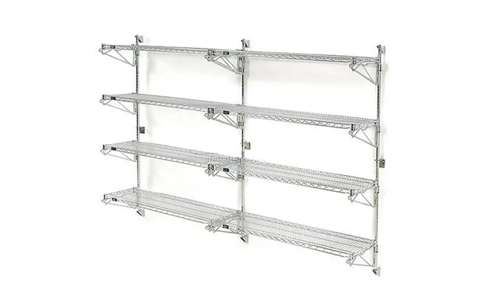 Nexel Poly-green Wall Mount Wire Shelving 72 W X 14 D X 63 H 4-shelf Add-on