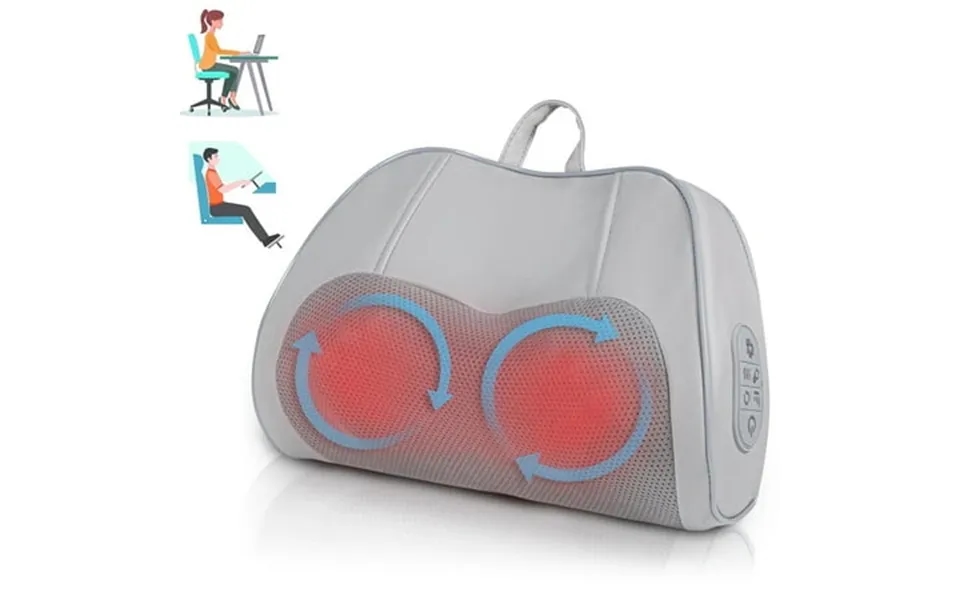 Nexpure Back Massager With Heat Heated Support For Home And Office Chairs Gray