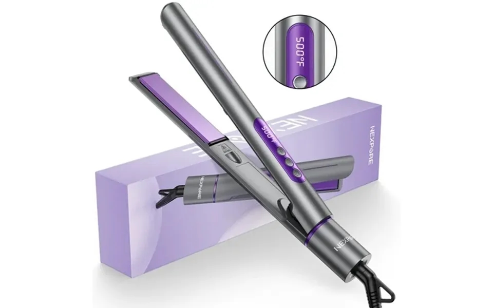 Nexpure New Upgrade Ionic Flat Iron Fast Heating Professional Salon 2-in-1 Ceramic Hair Straightener And Curler Dual Vol