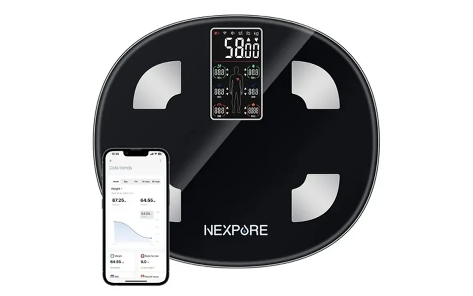 Nexpure Smart Body Weight Scale Digital Bluetooth Bmi Scale With Body Fat & Muscle Mass Analyzer 400lb Capacity Large 11