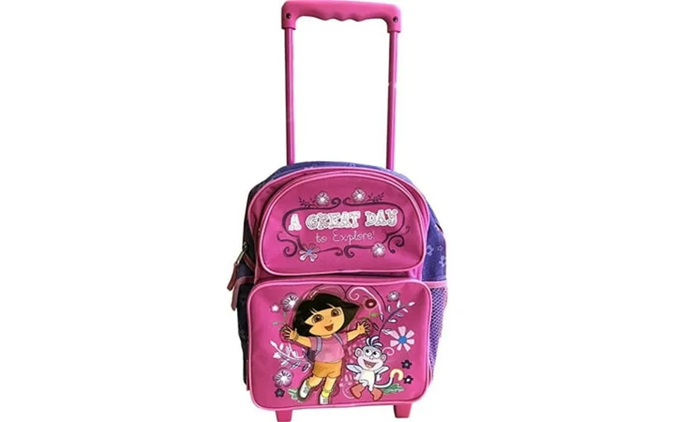 Nickelodeon A Great Day To Explore Dora & Boots Pre-k Toddler Size Small Rolling Backpack