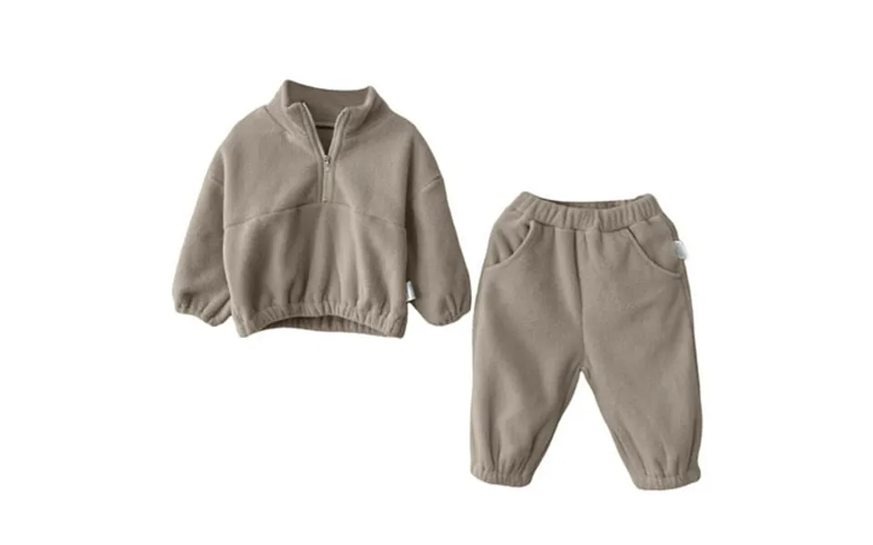 Niewtr Toddler Baby Boy Girl Clothes Winter Solid Color Long Sleeve Pullover Sweatshirt Pants 2pcs Fall Outfits Set Ligh