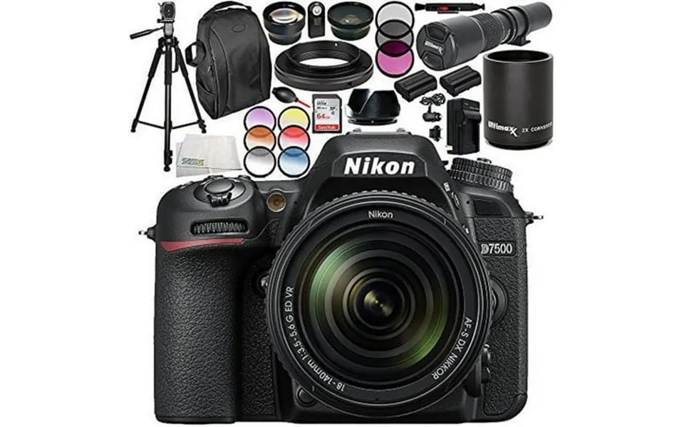 Nikon D7500 Dslr Camera With 18-140mm Lens 19pc Accessory Bundle Includes Ultimaxx 500mm F 8