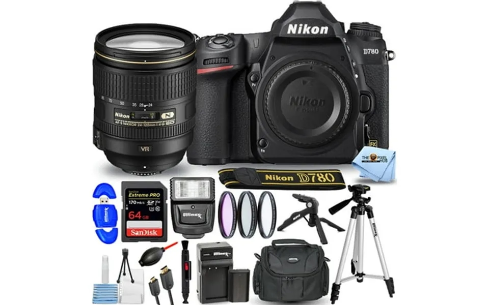 Nikon D780 Dslr Camera With 24-120mm Ed Vr Lens Bundle Includes Extra En-el15 Battery And Charger Sandisk Extreme Pro 64
