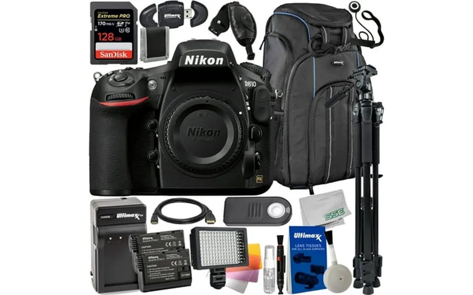 Nikon D810 Dslr Camera Body Only With Advanced Accessory Bundle Sandisk 128gb Extreme Pro Sdxc Infrared Shutter Release