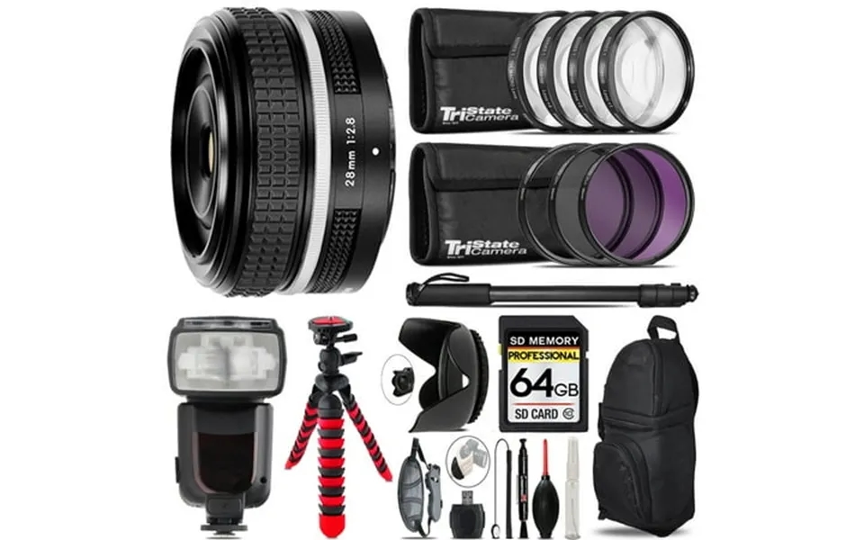 Nikon Nikkor Z 28mm F 2.8 Se Lens Professional Flash & More - 64gb Accessory Kit International Version