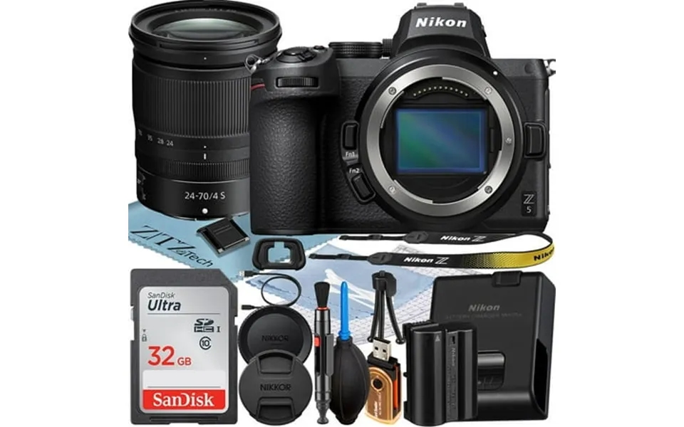 Nikon Z5 Mirrorless Camera With Nikkor Z 24-70mm F 4 Zoom Lens Sandisk 32gb Card Case 3 Pieces Filter Flash Zeetech Acce