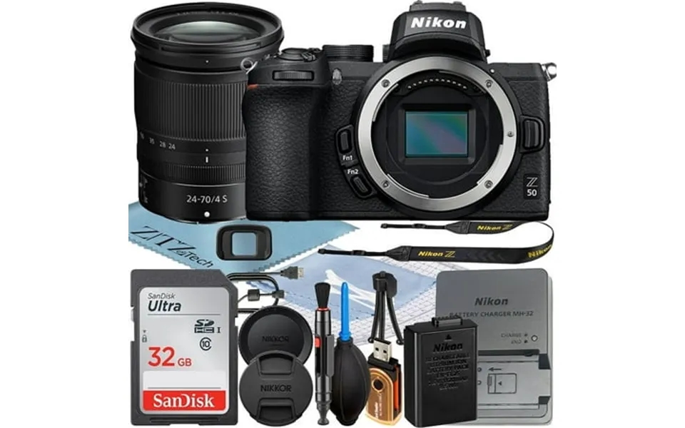 Nikon Z50 Mirrorless Camera With Nikkor Z 24-70mm F 4 S Lens Sandisk 32gb Memory Card Zeetech Accessory Bundle