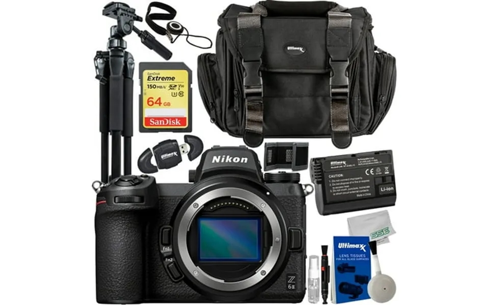 Nikon Z6 Ii Mirrorless Camera Body Only With Essential Accessory Bundle Sandisk 64gb Extreme Sdxc Memory Card Spare Batt