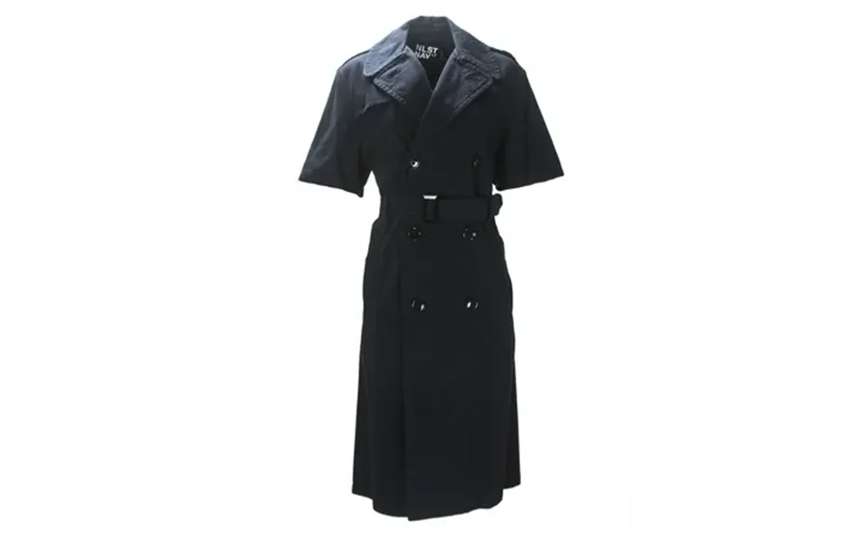 Nlst Navy Women S Short Sleeve Trench Coat Small Navy Blue