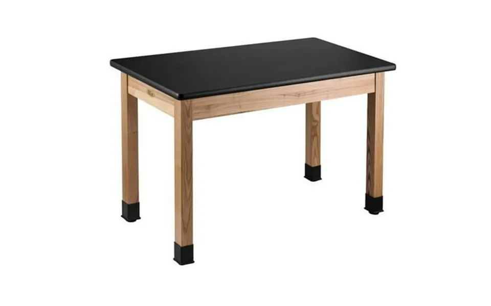 Nps 24x48 Modern Solid Ash Wood Science Lab Table With Hpl Top In Black
