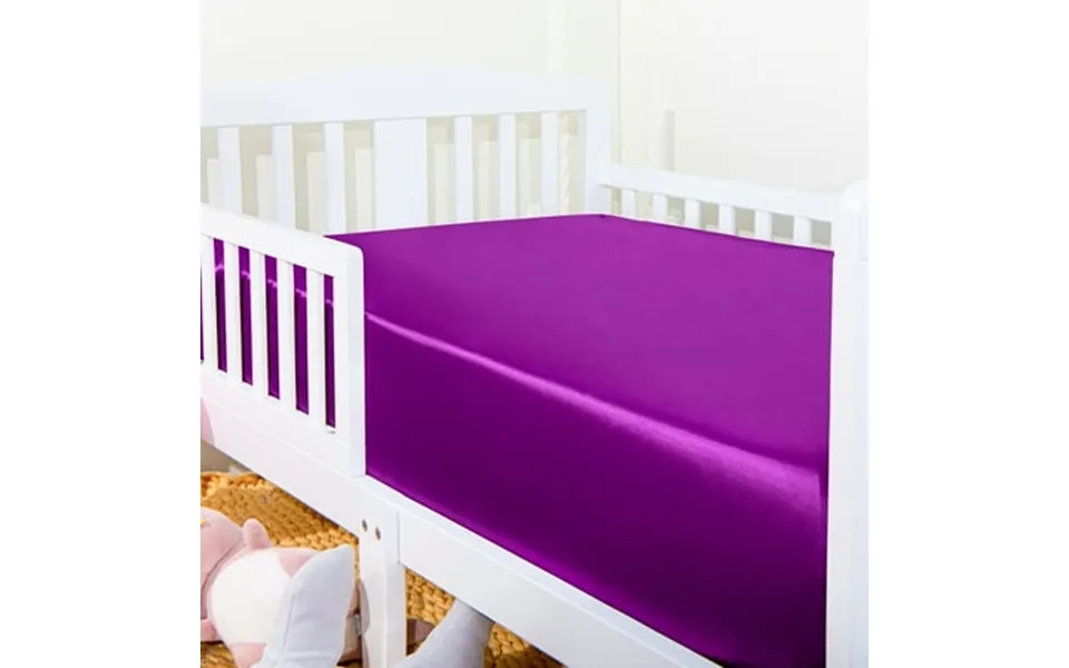 Ntbay Silk Satin Fitted Crib Sheet Super Soft And Breathable Solid Color Toddler Sheet 28 X 52 Purple