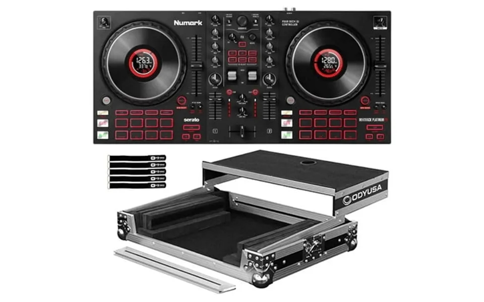 Numark Mixtrack Platinum Fx 4-deck Dj Controller With Odyssey Universal Controller Case Package