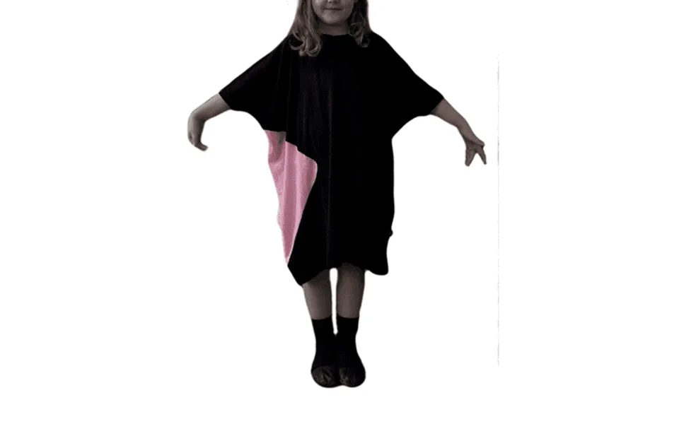 Nununu Baby Girls Half & Half Box Dress 18-24 Months Black & Pink