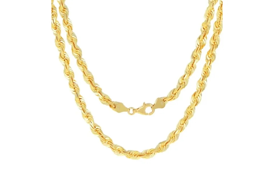 Nuragold 18k Real Yellow Gold 6mm Solid Rope Chain Diamond Cut Necklace 16 -30 Italian Jewelry For Men