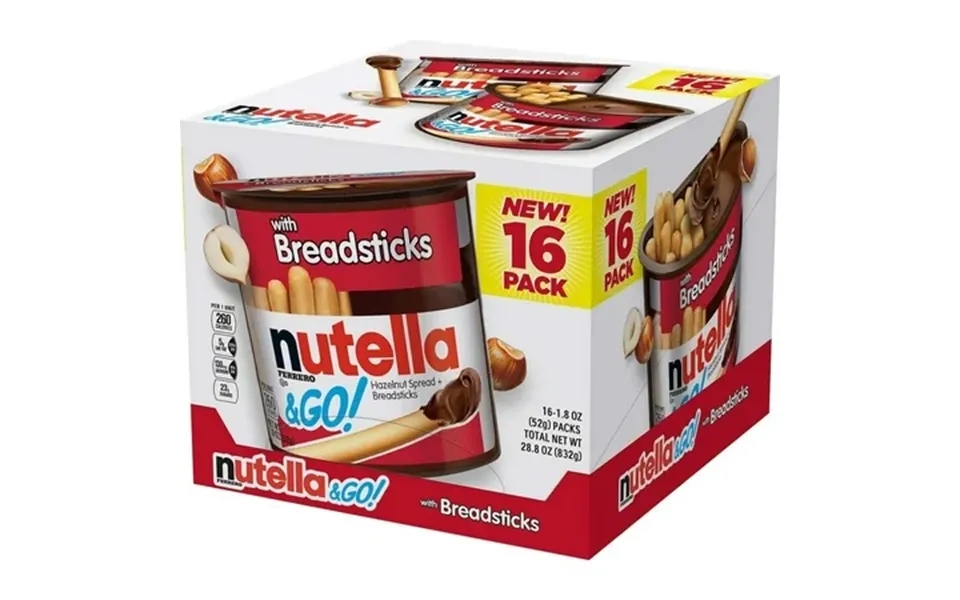 Nutella And Go Hazlenut Spread With Breadsticks Ferrero 16 Pack - 1