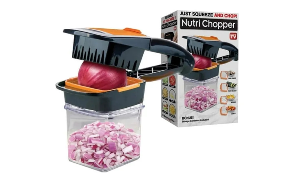 Nutri Chopper Vegetable Slicer That Chops Cubes And Wedges Multi-purpose Food Chopper With Stainless Steel Blades As See