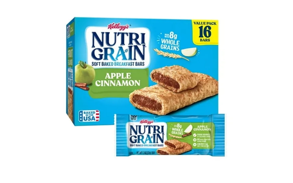 Nutri-grain Soft Baked Breakfast Bars Made With Whole Grains Kids Snacks Value Pack Apple Cinnamon 20