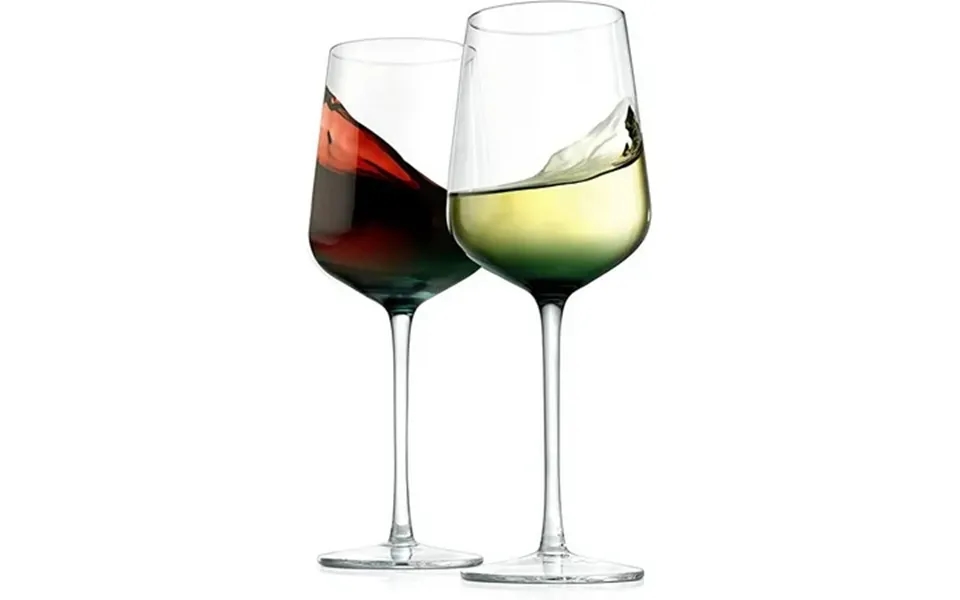 Nutrichef 22oz Crystal Wine Glasses 2 Elegant Tall Red & White Wine Clear Stemmed Glass Drinkware