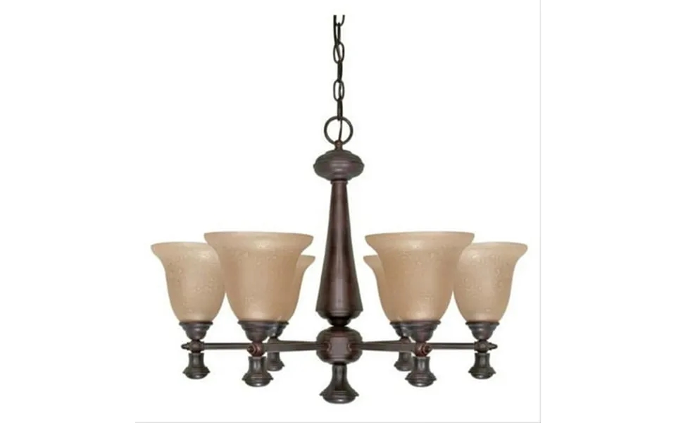 Nuvo 60 2415 Mericana Chandeliers 25in Old Bronze Amber Water 6-light