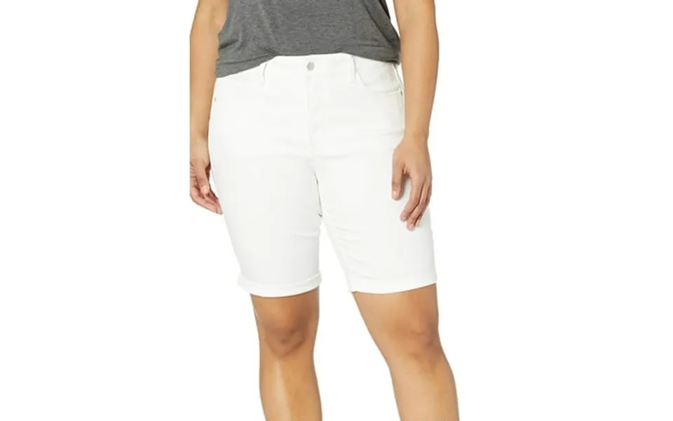 Nydj Womens Plus Briella Optic White Short 18w