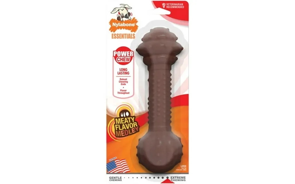 Nylabone Essentials Power Chew Barbell Large Dog Toy Nfm905w Nfm905w 726859