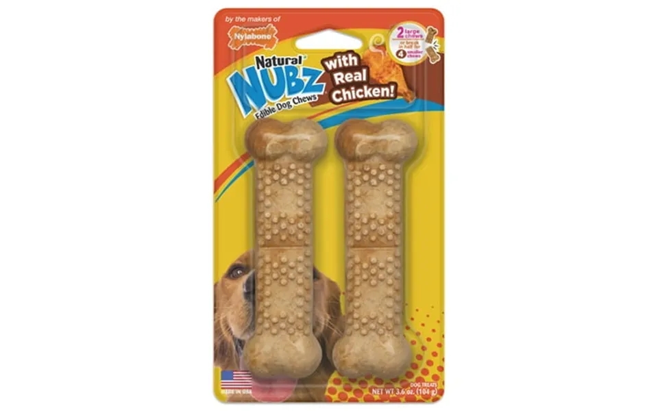 Nylabone Nubz Chicken Dog Chew Treats Large - 30 Lbs. 2 Count