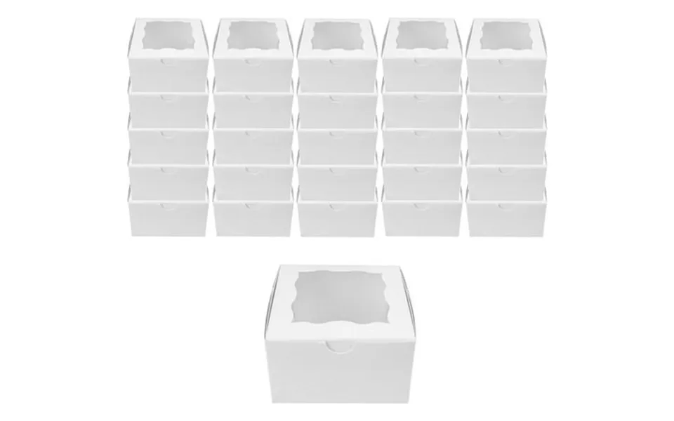 O Creme White Bakery Box With Window 4 Inch X 4 Inch X 4 Inch - Case Of 500