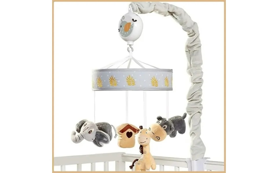 Oberlux Jungle Animal Safari Musical Baby Crib Mobile Grey