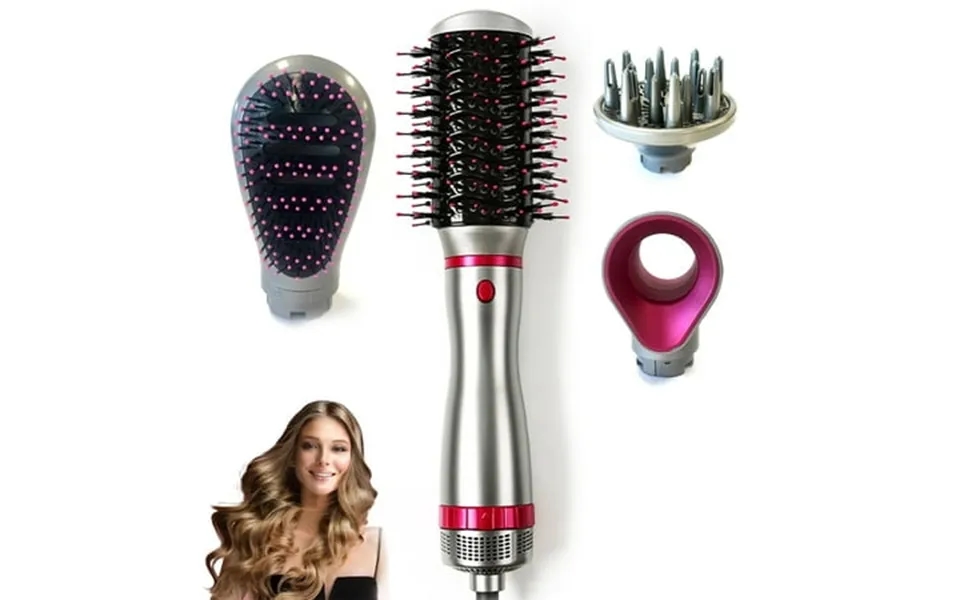 Octmom Hair Dryer Brush Set 4 In 1 Negative Ion Hot Air Brush For Curling Drying Straightening Hair Styling Tools Gray