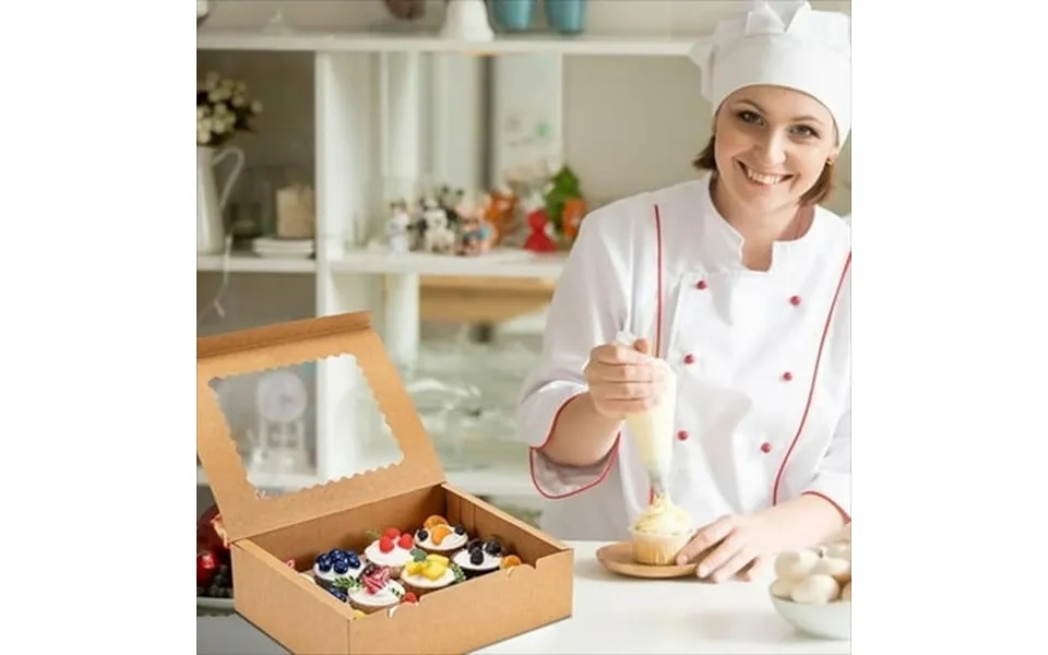 Ofefe 6pcs Cupcake Boxes With Window - 12 Count Food Grade Cupcake Containers Eco-friendly Compostable Pastry Boxes For