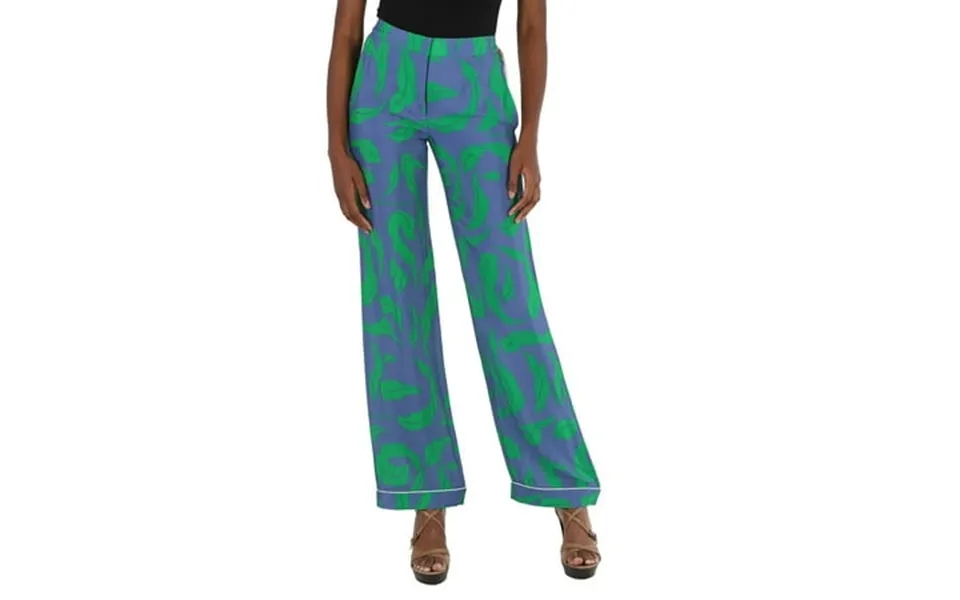 Off-white Illusion Pajama-style Trousers In Blue Green Brand Size 40 Us Size 8