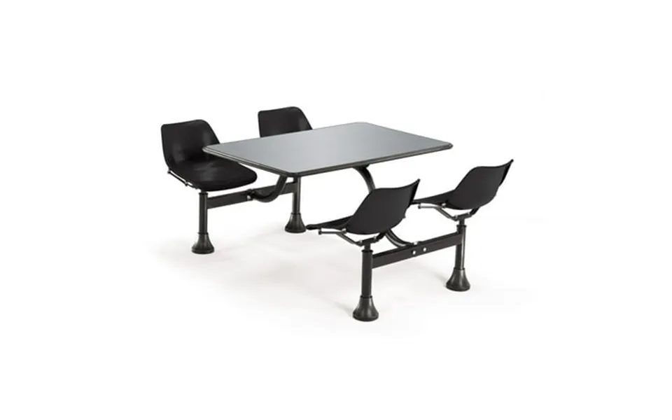 Ofm Model 1004 Cluster Seating Table With 24 Stainless Steel Top And Black Seats