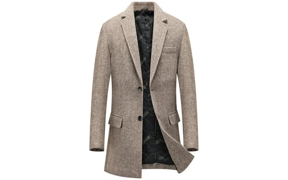 Olyvenn Savings Male Winter Coats Business Casual Trench Coats Men Woolen Wool Blends Long Winter Jackets Trench Coats K