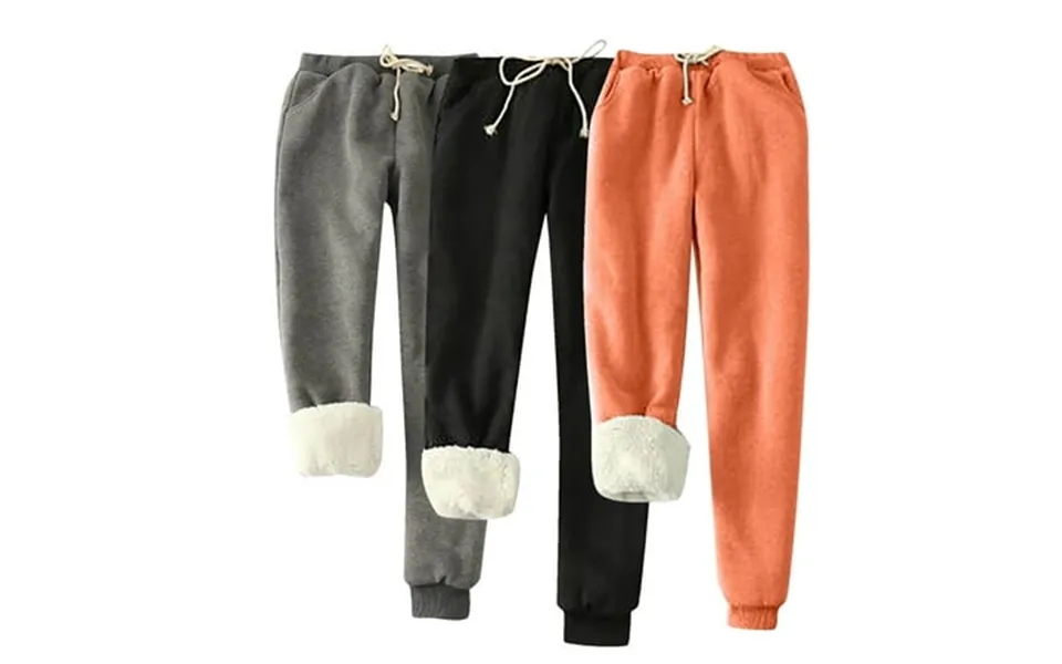 Olyvenn Women S 3-pack Warm Sherpa Lined Athletic Workout Sweatpants Fleece Joggers Pants Winter Fashion Thicken Woolen