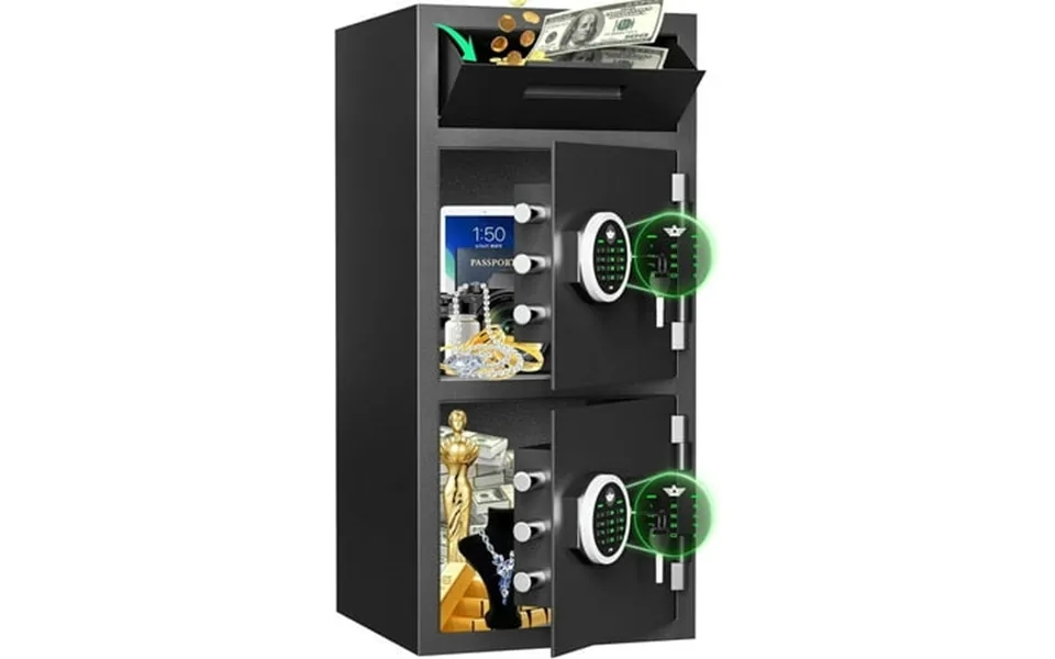 Omethey 6.5 Cub Large Safe With Depository Drop Slot Digital Keypad & Dual Alarm Home Safe For Documents Cash Jewelry &