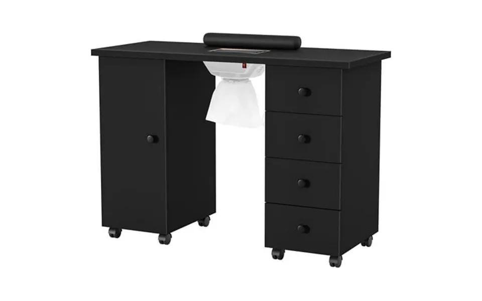 Omysalon Nail Desk Manicure Table For Nail Tech W Electric Dust Collector Portable Nail Table Station Beauty Salon Nail