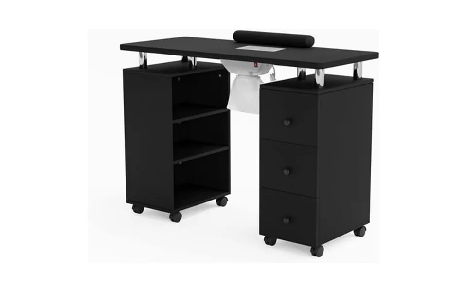 Omysalon Nail Desk Manicure Table For Nail Tech W Electric Dust Collector Portable Nail Table Station Beauty Salon Suppl