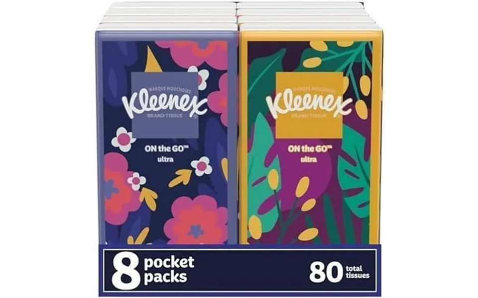 On-the-go Facial Tissues 8 On-the-go Packs 10 Tissues Per Box 3-ply 80 Total Tissues Packaging May Vary