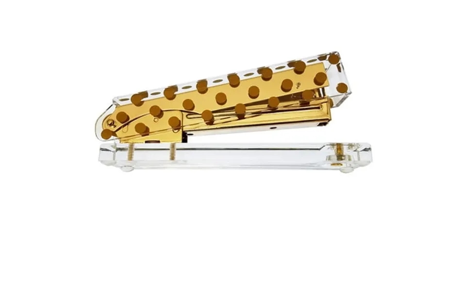 Ondisplay Luxe Acrylic Clear And Metallic Gold Stapler - Gold Polka Dot