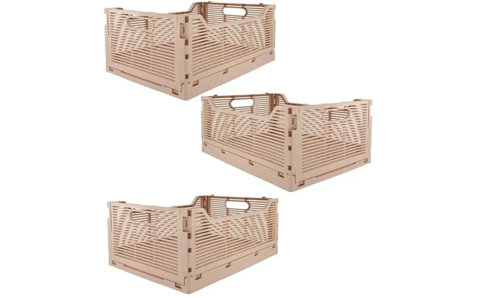 Ondisplay Stackable Folding Desk Beauty Closet Storage Crate Blush Pink 3 Large